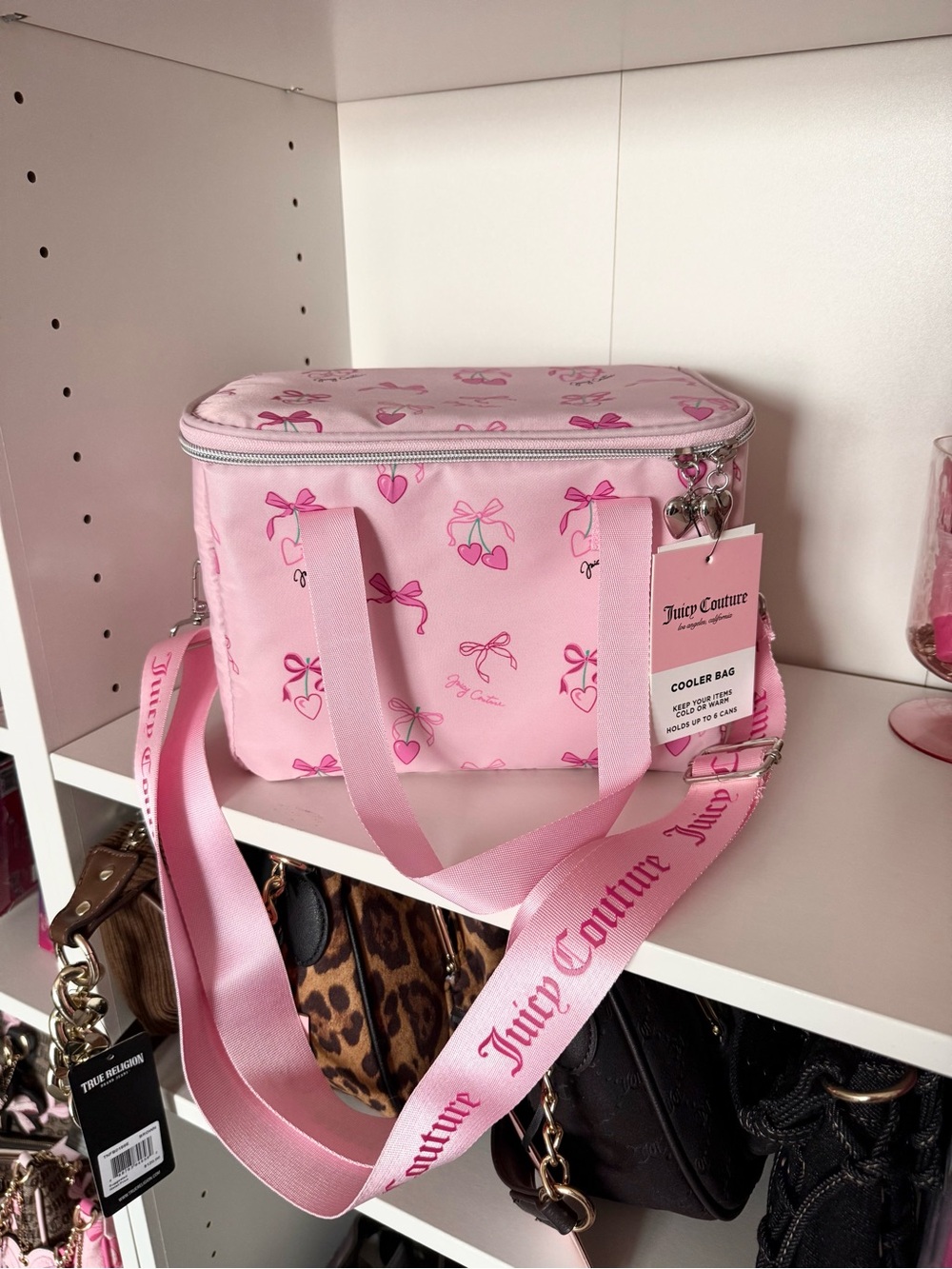 Juicy Couture Pink Heart & Bow Insulated Cooler Tote
